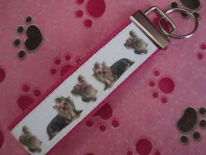 Yorkie Yorkshire Terrier Dog Puppy Wristlet Key Chain Key Fob  