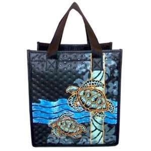  Hawaiian Tote Bag Insulated Tropical Swimming Honu Medium 