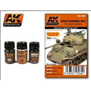  AK Interactive Green Vehicles Washes & Grime Enamel Paint 