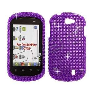 LG Double Play DoublePlay C729 C 729 Cell Phone Purple Full Crystals 