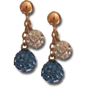   Light Blue and White Crystal Ball Earring Kaylah Designs Jewelry