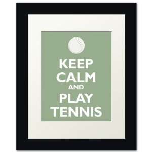   Keep Calm and Play Tennis, framed print (pale green)