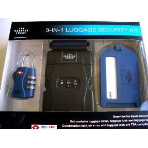  The Sharper Image 3 in 1 Luggage Security Kit   Blue   TSA 