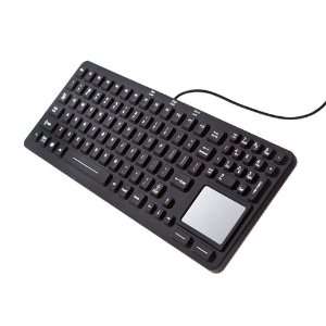  Waterproof Keyboard with Touchpad   Black Electronics