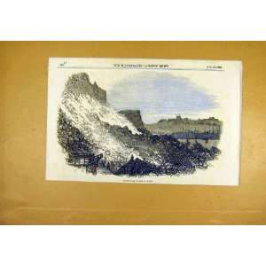  Cliff Dover Landslip England Old Print 1853