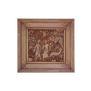  Wood relief panel, Rama, Laksmana and the Deer