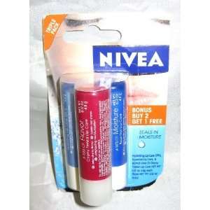  Nivea Triple Pack of Kiss of Lip Care Products Beauty