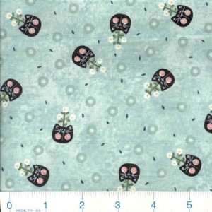  45 Wide Dancing Cats Scattered Kitty Aqua Fabric By The 