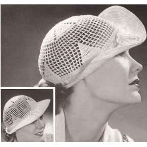 Vintage Crochet PATTERN to make   Sporty Hat Sun Picnic Filet. NOT a 