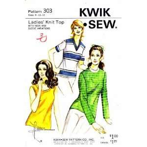  Kwik Sew 303 Sewing Pattern Ladies Knit Top Size 8   12 