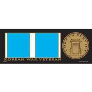Korean War Veteran Ribbon & Medal Bumper Sticker