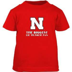  Red Toddler Biggest Lil Husker Fan T shirt