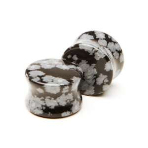   Obsidian Stone Plugs SOLD AS A PAIR 1/2 (13mm) Intrepid Jewelry