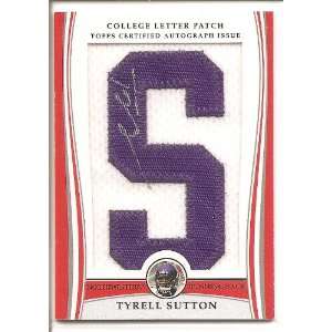2009 Topps Certified Autograph Issue . . . Tyrell Sutton S College 