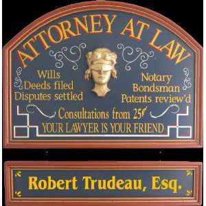  ATTORNEY NAMEBOARD CLEVER AMUSING SIGN 