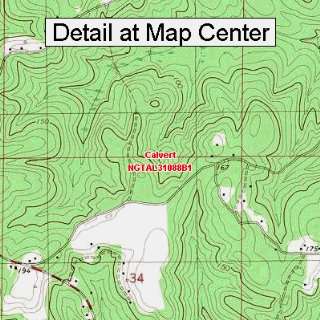 USGS Topographic Quadrangle Map   Calvert, Alabama (Folded/Waterproof)