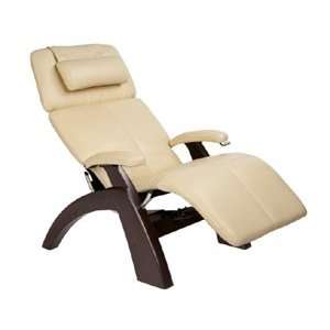   Gravity Recliner with Dark Walnut Base, Ivory Bonded Le Health