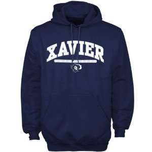   Xavier Musketeers Navy Blue Mascot Bar Hoody Sweatshirt Sports