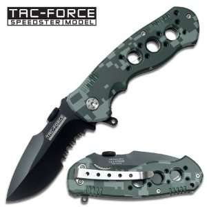    green digital camo Fast Spring Assisted Knife 