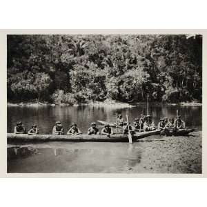  1931  Indigenous People Dugout Canoe River Brazil 