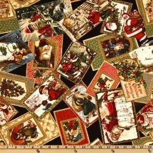  44 Wide Christmas Past Packed Post Card Multi Fabric By 