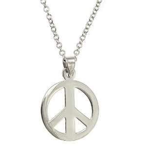    Tiffany Inspired Peace Sign Pendant  Silver Jewelry