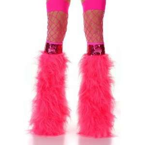   Hot Pink Faux Fur Fuzzy Furry Legwarmers Boot Covers 