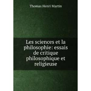   de critique philosophique et religieuse Thomas Henri Martin Books