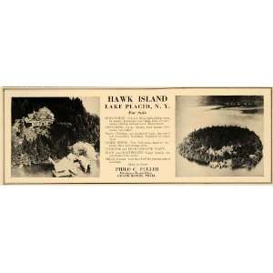  1924 Ad Real Estate Hawk Island Lake Placid Bungalow 