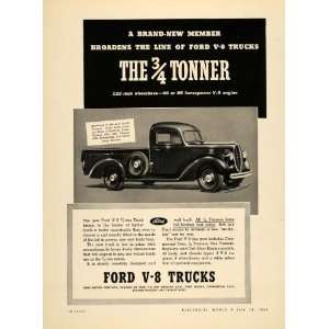  1939 Ad Ford Motor Co. V 8 3/4 Tonner Trucks Vehicles 