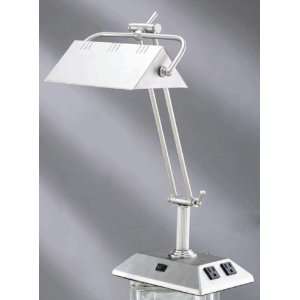  New Megalite 21H Satin Steel Lamp +Electrical Outlets 