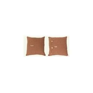 Burgundy Check Pillow Fabric 16x16