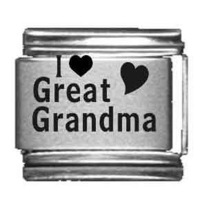  I Heart Great Grandma Laser Italian Charm Jewelry