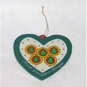   Rings LVC Wooden Heart Shaped Christmas Tree Ornament