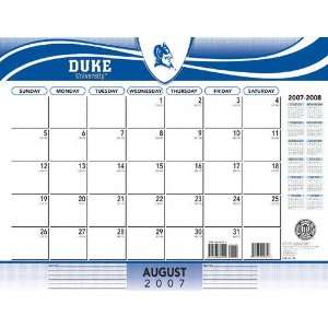  Duke Blue Devils 2007 08 22 x 17 Academic Desk Calendar 