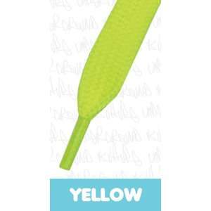  Flat Colored Skate Shoelaces   NEON YELLOW 11mm x 120cm 