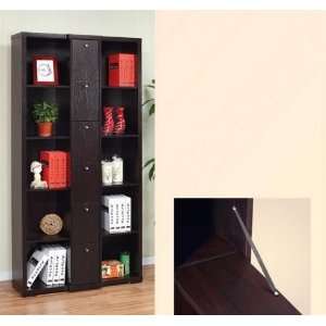   Gilmore Bookcase Display Cabinet in Red Cocoa Brown Finish Home
