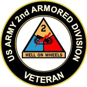  3.8 US Army 2nd Armored Division Veteran Decal Sticker 