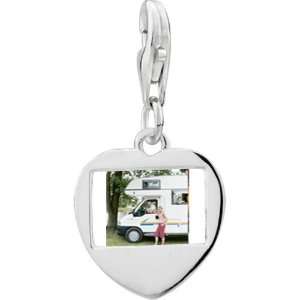  925 Sterling Silver Motor Home Vacation Photo Heart Frame 