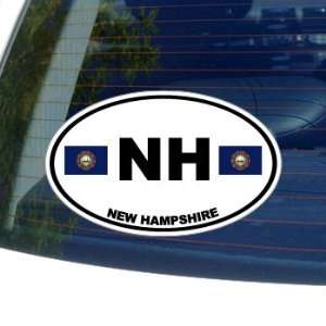  NH NEW HAMPSHIRE State Auto Oval Flag   Window Bumper 