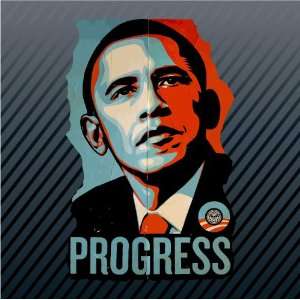  Obama Progress Car Trucks Sticker Decal 