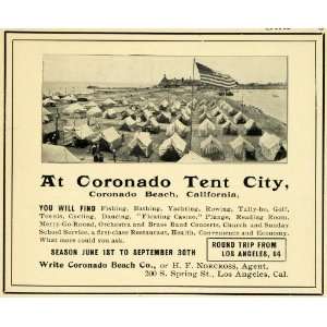   Beach California Tent City   Original Print Ad