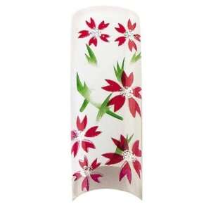 Cala Airbrushed Nail Tips Set White & Pink Flowers 87773 + Aviva Nail 