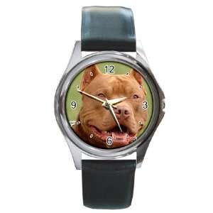  American Pit Bull Terrier Round Leather Watch CC0014 