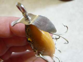 Old Winchester 9215 Wood 5 Hook Glass Eye Fishing Fish Lure 5 1/2 
