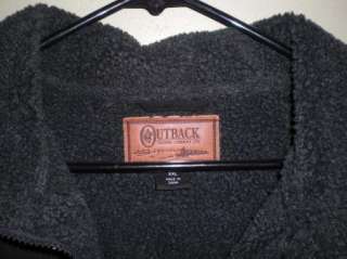 WOMENS OUTBACK TRADING CO BLACK MICROSUEDE FAUX SHEARLING COAT JACKET 