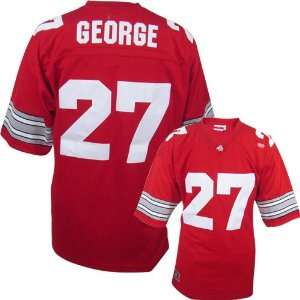   Buckeyes #27 Eddie George Scarlet Throwback Jersey