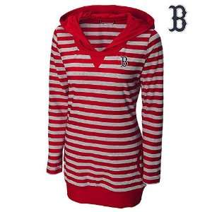  Boston Red Sox Womens Long Sleeve Topspin Striped Hoodie 
