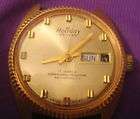 BEAUTIFUL 9k GOLD RECORD DE LUXE GENTS WATCH c1950s 17 JEWELS STUNNING