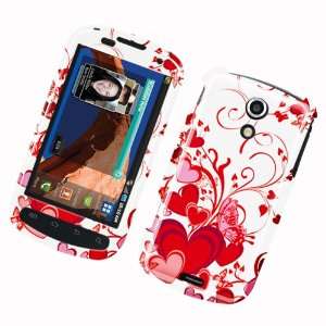 White with Red Flowing Heart Samsung Epic 4G / 4 Galaxy S Snap on Cell 